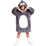 Noxxiez Hoodie Deken - Pinguin - 160 CM - 8718274254723