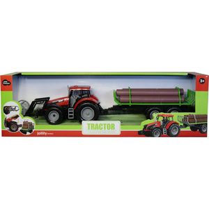 JollyVroom Tractor Red + Log Trailer - 8719075496053
