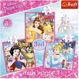 Princess 3-in-1 Puzzel - The Enchanted World of Princesses - 5900511348330