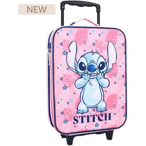 Lilo & Stitch Trolley koffer Made to Roll - Roze - 8712645312111