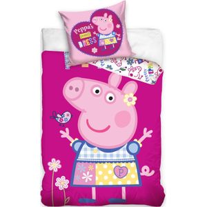 Peppa Pig Pretty Dress Dekbedovertrek - Eenpersoons - 140x200 cm - Roze