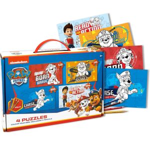 Paw Patrol 4in1 Puzzel (12-24 Stukjes) - Kleur je eigen Legpuzzels in koffer