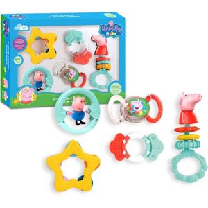 Peppa Pig Rammelaars en Bijtringen Set - 8435507865302