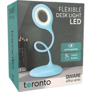 Qware Office - Flexible Desk Light - Led lamp - Toronto 39 cm - Bureaulamp - Blauw - Dimbaar