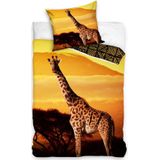 Animal Pictures Dekbedovertrek Wild Giraffe - Eenpersoons - 140x200 cm - Sunset Orange