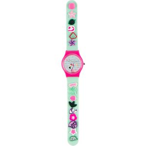 Analoog horloge met stickers Flamingo - 8435507817653