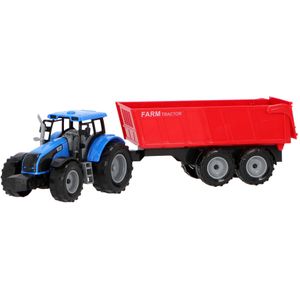 Tractor blauw + bakwagen Jolly Vroom - 8719075493229
