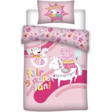 Peppa Pig Unicorn Dekbedovertrek - Eenpersoons - 140 x 200 cm - Roze