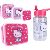 Hello Kitty Lunchset; Fles, Lunchbox en 3-in-1 Snackbox - 4KO-COMBI-87