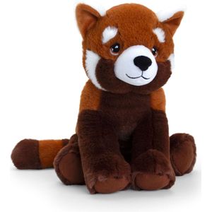 Keel Toys Pluche Rode Panda Knuffeldier - Rood/Wit - Zittend - 30 cm - Luxe Eco Kwaliteit Knuffels