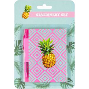 Ananas notitieboekje en pen - 5050565333865