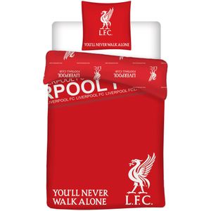 Liverpool FC Dekbedovertrek - Eenpersoons - 140 x 200 cm - Rood