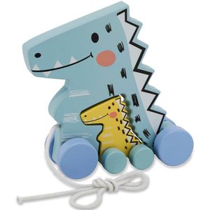 Jamara Trekfiguur Dino Junior 24 X 8,3 Cm Hout Lichtblauw 2-delig