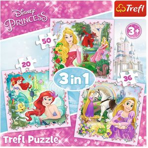 Disney Princess 3-in-1 Puzzel (20-50 stukjes)
