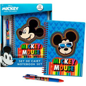 Mickey Notitieboek met 6 kleuren pen - 5949043766564