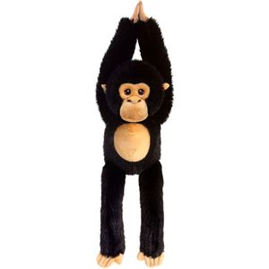 Keel Toys Pluche Chimpansee Aap Knuffeldier - Zwart/Bruin - Hangend - 50 cm