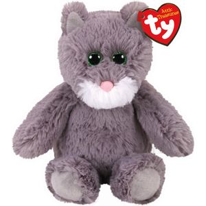 TY Plush Cat grey with glitter eyes kit 33 cm - 0008421650002