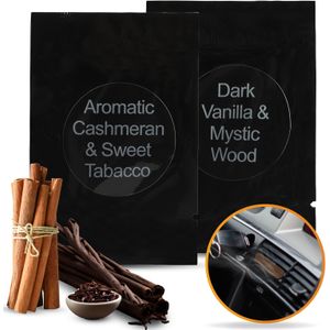 R2B Autoparfum Navulling - Kasjmier & Tabak - Vanille & Hout - 2 stuks