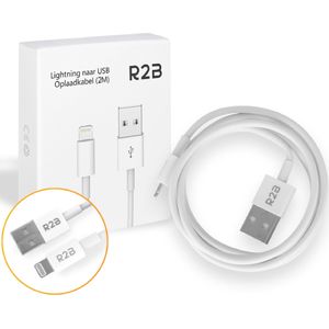 R2B® USB-A naar Lightning Kabel - 2 Meter - Extra stevige USB-A kabels