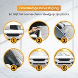 R2B Zonnescherm Auto Voorruit - 100 x 145 cm - 4 Laagse Bescherming