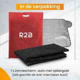 R2B Zonnescherm Auto Voorruit - 100 x 145 cm - 4 Laagse Bescherming