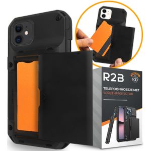 R2B Hoesje met pasjeshouder geschikt voor iPhone 13 - 4 pasjes - Inclusief screenprotector - Model Zeist