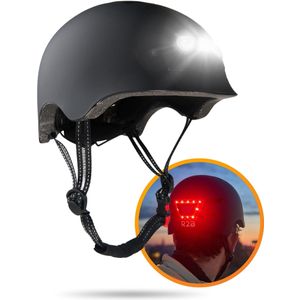 R2B Fietshelm voor volwassenen met LED-verlichting - Fiets helm voor dames en heren - Zie Maattabel