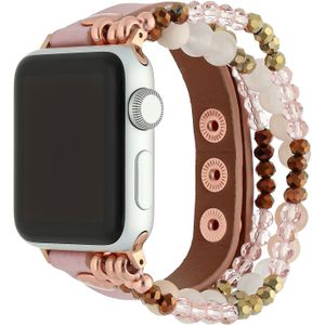 Apple Watch Leren Sieraden Band - Roze - 42, 44, 45 & 49mm