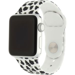 Apple Watch Print Sport Band - Luipaard Wit - 38, 40 & 41mm