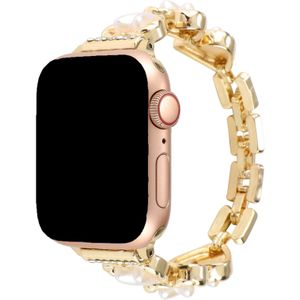 Apple Watch Hart Stalen Schakel Band - Demi Goud - 42, 44, 45 & 49mm