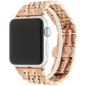 Apple Watch Stalen Rvs Schakel Band - Rose Goud - 42, 44, 45 & 49mm