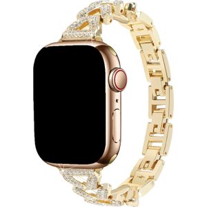 Apple Watch Hart Stalen Schakel Band - Faye Goud - 42, 44, 45 & 49mm