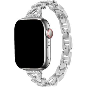 Apple Watch Hart Stalen Schakel Band - Faye Zilver - 38, 40 & 41mm
