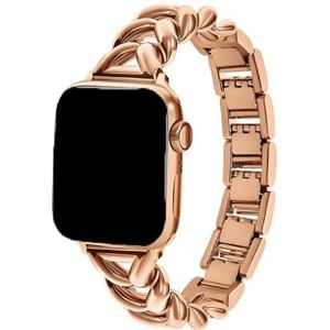 Apple Watch Hart Stalen Schakel Band - Lisa Rose Goud - 42, 44, 45 & 49mm