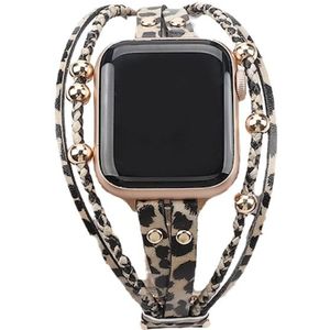 Apple Watch Leren Sieraden Band - Luipaard - 38, 40 & 41mm