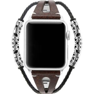 Apple Watch Leren Sieraden Robuust Band - Donkerbruin - 38, 40 & 41mm