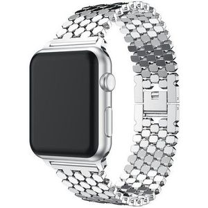 Apple Watch Vis Stalen Schakel Band - Zilver - 38, 40 & 41mm