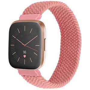 Fitbit Versa Nylon Gevlochten Solo Band - Roze - XL