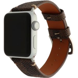 Apple Watch Leren Grid Band - Bruin - 42, 44, 45 & 49mm