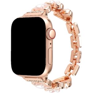 Apple Watch Hart Stalen Schakel Band - Demi Rose Goud - 42, 44, 45 & 49mm