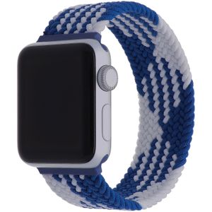 Apple Watch Nylon Gevlochten Solo Band - Blauw Wit - 38, 40 & 41mm - L