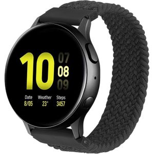 Garmin Vivoactive / Vivomove Nylon Gevlochten Solo Band - Houtskool - 22mm - XL