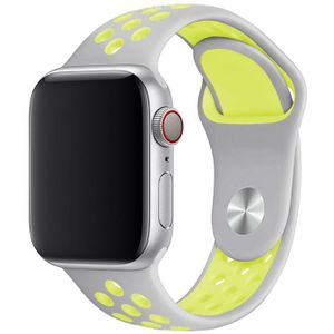 Apple Watch Dubbel Sport Band - Grijs Geel - 38, 40 & 41mm - SM