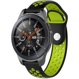 Samsung Galaxy Watch Dubbel Sport Band - Zwart Groen - 20mm