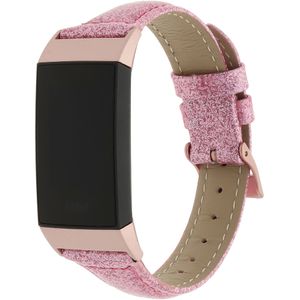 Fitbit Charge 3 & 4 Leren Glitter Band - Roze