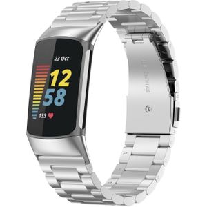 Fitbit Charge 5 Kralen Stalen Schakel Band - Zilver