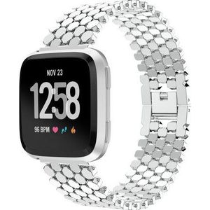 Fitbit Versa vis stalen schakel band - zilver