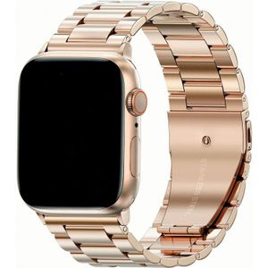 Apple Watch Kralen Stalen Schakel Band - Rose Goud - 42, 44, 45 & 49mm