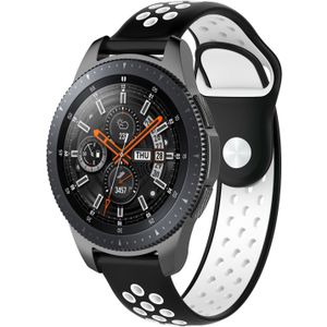 Samsung Galaxy Watch Dubbel Sport Band - Zwart Wit - 20mm