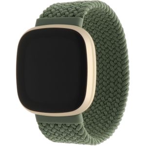 Fitbit Versa 3 / Sense Nylon Gevlochten Solo Band - Inverness Groen - S